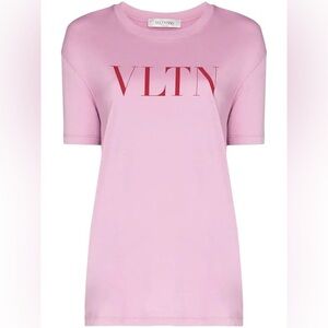 Valentino VLTN Logo Mauve Crew Neck Tee